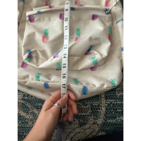 Jansport Superbreak Pineapple Print‎ Backpack Beige White Multicolor Fruit Cute - Picture 7 of 8